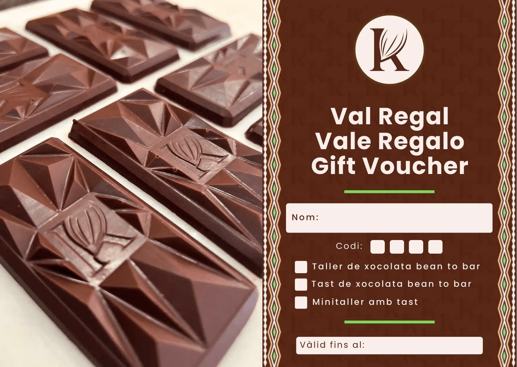 Vale regalo chocolate