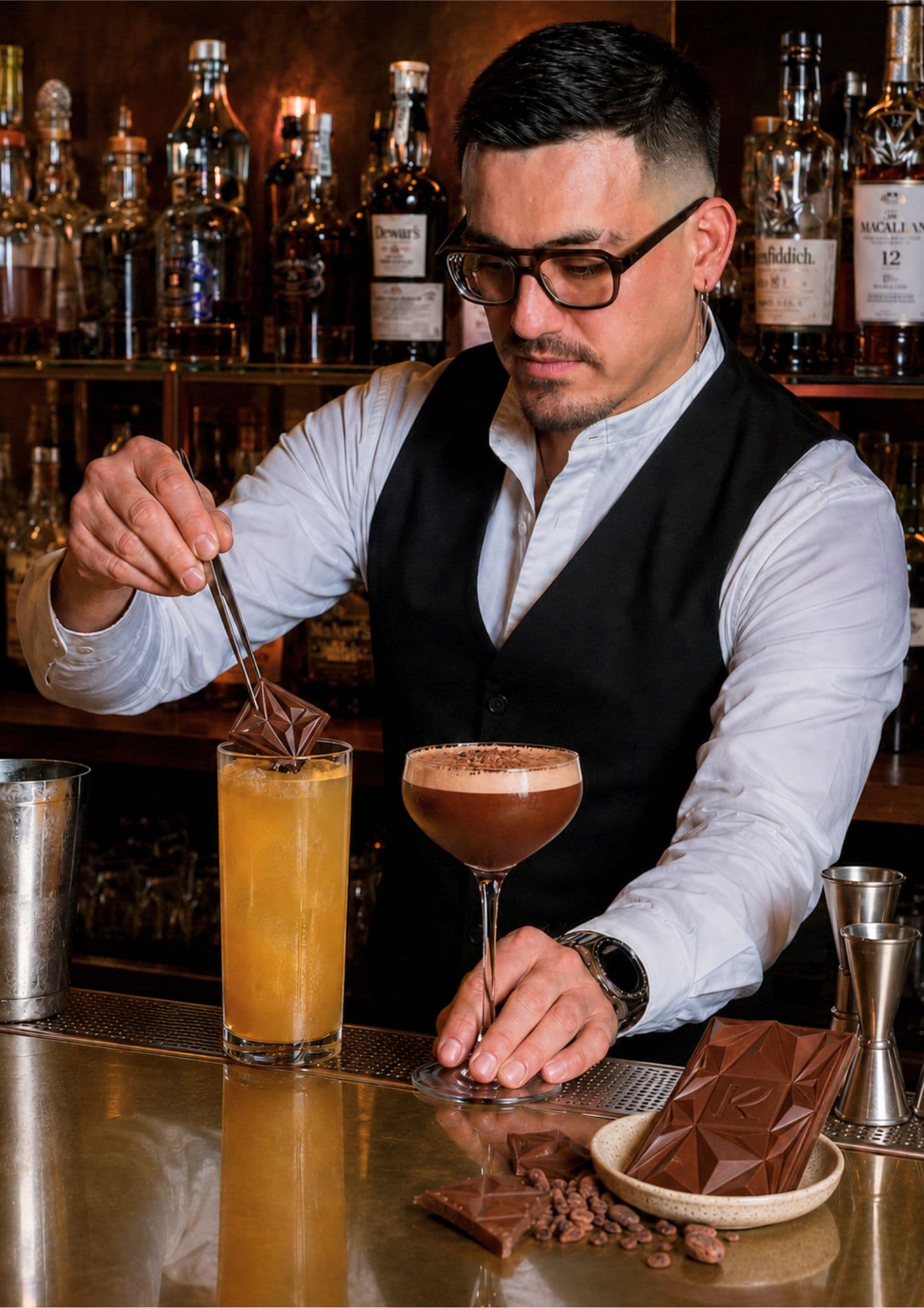 Nit de cocteleria amb cacau i xocolata